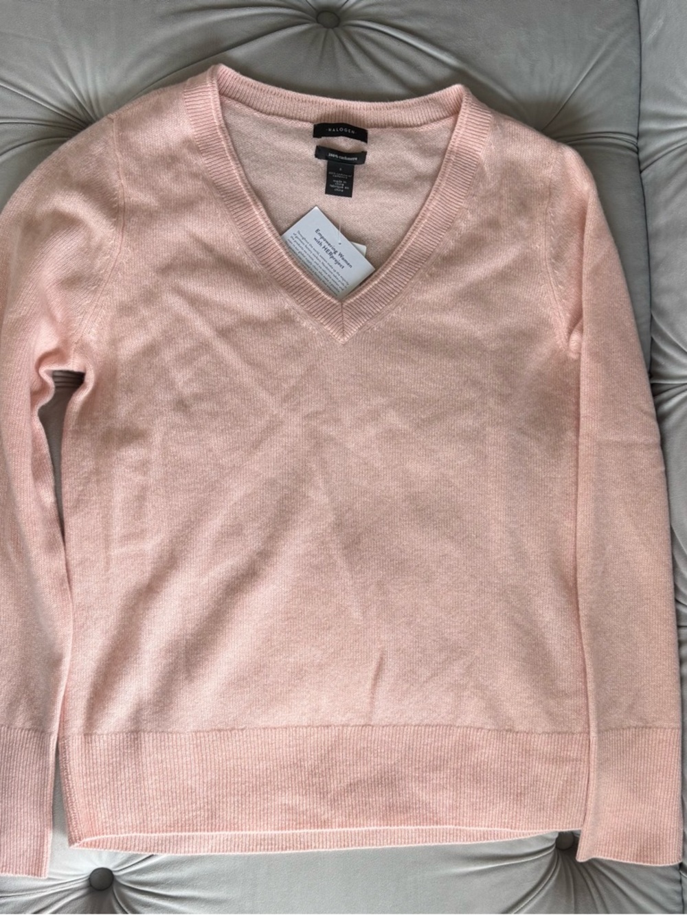 Halogen Pale Pink V-Neck Sweater